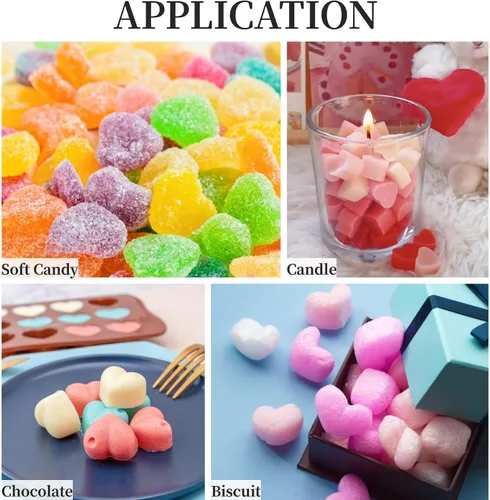 Vista 3 de Paquete de 2 moldes de silicona con forma de corazón, antiadherentes, de grado alimenticio, moldes para hornear, moldes reutilizables para dulces
