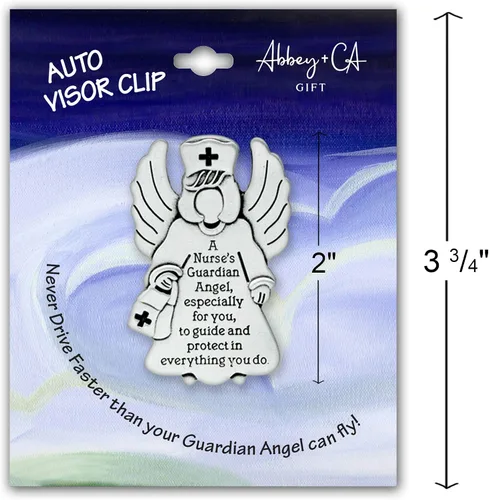 Vista 3 de Cathedral Art Clip de visera de plata (Abbey & CA Gift) athedral Art Guardian Angels at Work and Play