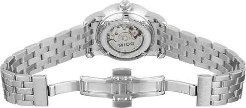 Vista 8 de Mido MIDO-M76004261 Baroncelli Reloj suizo automático plateado para mujer, Blanco