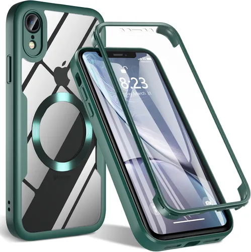 Vista 11 de BESINPO Funda magnética a prueba de golpes con protector de pantalla integrado, protección de cuerpo completo de grado militar, compatible