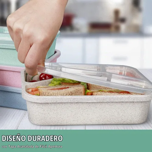 Vista 4 de Contenedores de preparación de comidas de 40 onzas con 4 compartimentos, 8