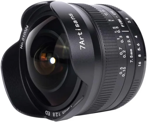 Vista 2 de 7artisans - Lente ojo de pez F2.8 II de 0.295 in para Olympus y Panasonic M4/3 Mount M4/3 Mount Compatibility, APS-C Format, 190° Ultra Wide