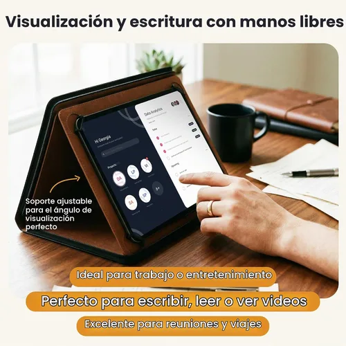 Vista 8 de Funda universal Padfolio – Organizador de tablet con soporte para bloc de notas – Compatible con iPad 10ª 11ª generación, iPad Pro 11, iPad 7 8 9