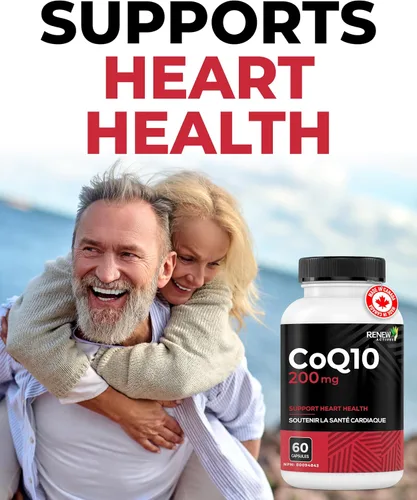 Vista 2 de Renew Actives Suplemento de ubiquinona CoQ10: 200 mg de coenzima Q10 suplementos para apoyo cardiovascular, neurológico y de salud del sistema