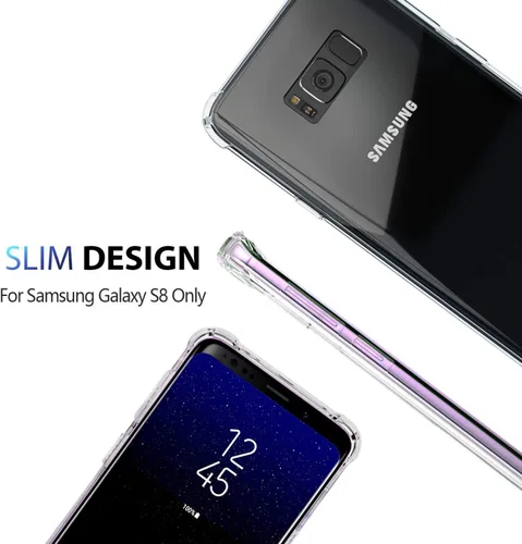 Vista 5 de Funda Galaxy S8 a prueba de golpes, parachoques protector, carcasa de teléfono celular para Samsung Galaxy S8 5.8 pulgadas, TPU, para hombres