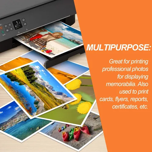 Vista 4 de 150 hojas de papel fotográfico brillante, 4 x 6 pulgadas, papel fotográfico para impresora, papel para impresora fotográfica, de Better Office