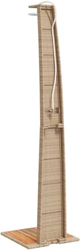 Vista 9 de vidaXL Outdoor Shower Beige 21.7"x23.6"x88.2" Poly Rattan and Acacia Wood