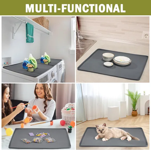 Vista 6 de 2 fundas para lavadora y secadora de 25.6 x 25.6 pulgadas, silicona Gris