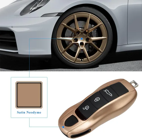 Vista 2 de AeroBon Funda de llave pintada con acabado inspirado en Neodyme, compatible con reemplazo de carcasa de llavero Porsche