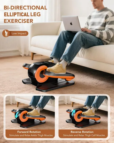 Vista 5 de Under Desk Elliptical Machine,Leg Exerciser Electric as Seen on TV for Seniors, 24 Modes Romote Control Home Workout Exercise Equipment