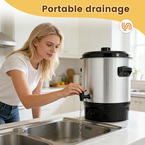 Vista 8 de Enlatador Eléctrico de Baño de Agua 14.5QT, Olla Eléctrica de 1500W para Enlatado Casero, Conservas en Frascos, Cocina Lenta y Más - Enlatador