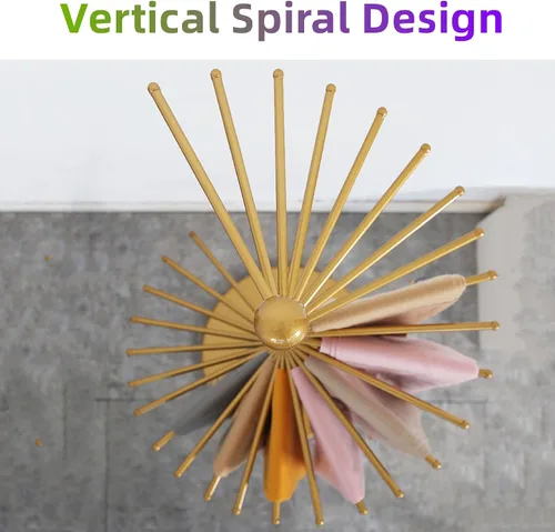 Vista 5 de Soporte independiente para bufandas, organizador de hiyab en espiral, colgador de mantas para cinturón para tienda de ropa, estante de exhibición