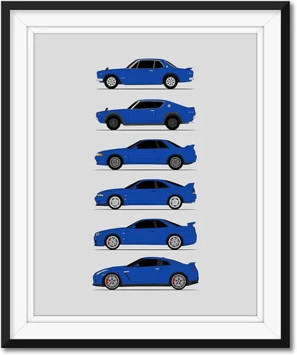 Vista 20 de Custom Car Posters Handmade Poster compatible with Nissan Skyline GT-R and Print of Nissan Skyline GTR (KPGC10, KPGC110, R32, R33, R34, R35)