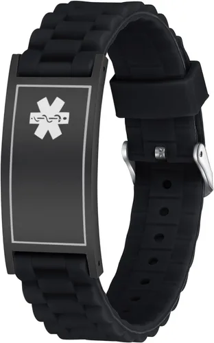 Vista 11 de LinnaLove Pulsera de alerta médica personalizada para hombres y mujeres, pulseras deportivas de acero inoxidable para identificación médica