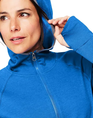 Vista 3 de Hanes Sudadera deportiva de forro polar con capucha y cremallera completa para mujer