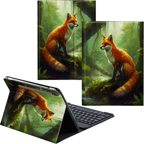 Vista 90 de Funda para Samsung Galaxy Tab S6 Lite 2022/2020 Teclado Inalámbrico Desmontable y Cubierta De Soporte De Cuero PU Funda Protectora Para Samsung