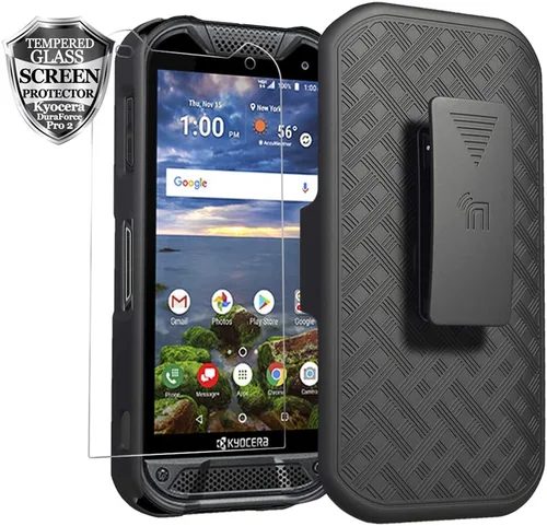 Vista 6 de Kyocera - Funda DuraForce Pro 2, funda Ailiber E6910 con protector de pantalla, clip giratorio para cinturón, soporte de soporte, bolsa a prueba
