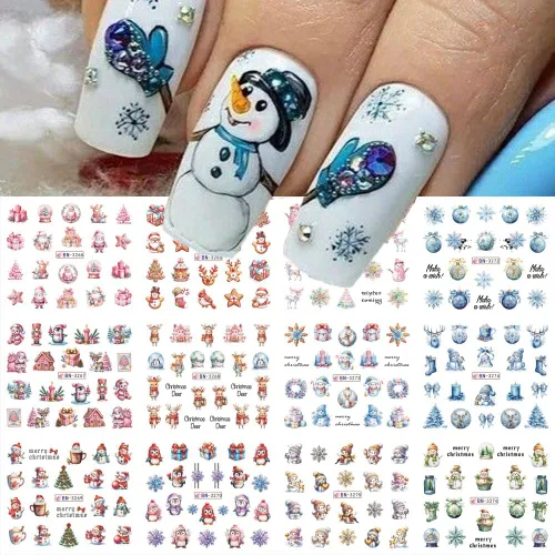 Vista 9 de Calcomanías de arte de uñas de Halloween, calcomanías de transferencia de agua, 12 unidades, calabaza, esqueleto, araña, fantasma, hoja de arce