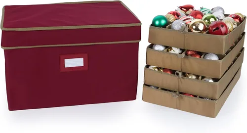 Vista 28 de Covermates Keepsakes – Caja de almacenamiento ajustable de 72 piezas – Capacidad para adornos de 4 pulgadas – Resistente – Asas – apilables