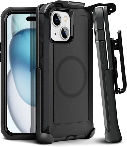 Vista 10 de MOTIVE Funda diseñada para iPhone 15 con clip para cinturón, funda magnética compatible con Magsafe, resistente y protección de grado militar
