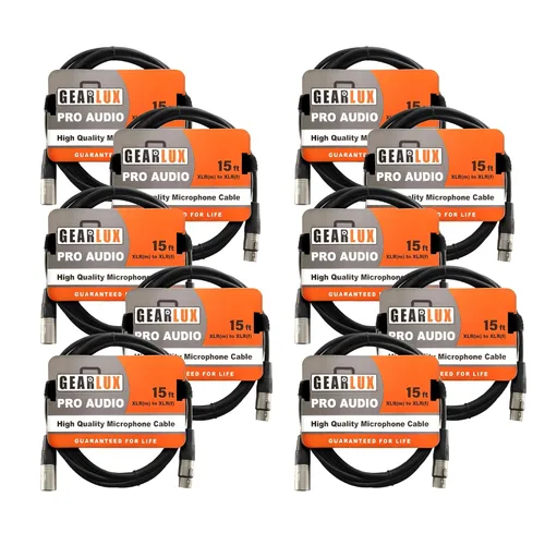 Vista 29 de Gearlux – Cable de micrófono XLR, completamente balanceado, macho a hembra, 25 pies - Paquete de 3