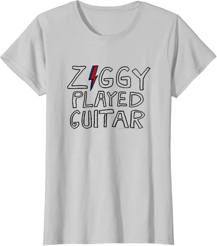 Vista 15 de David Bowie - Ziggy Played Guitar Sketch Lyric Camiseta Blanco