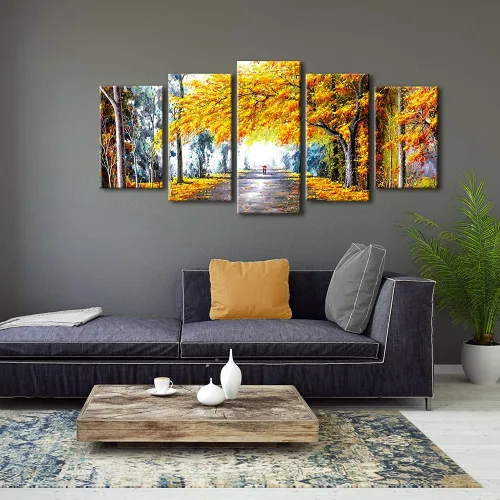 Vista 8 de Wieco Art Lienzo Giclée Impresiones de Arte de Pared Otoño Amor por Pinturas al óleo Reproducción para Dormitorio Cocina Decoración del Hogar