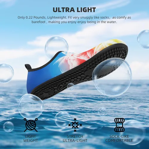 Vista 4 de ATHMILE Zapatos de agua para mujeres y hombres, calcetines acuáticos de secado rápido para playa, natación, piscina, río, yoga, lago, surf