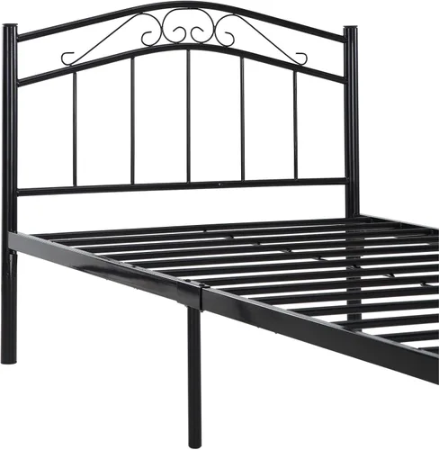 Vista 5 de Modway Townhouse - Cama moderna con plataforma de metal, tamaño individual, color negro