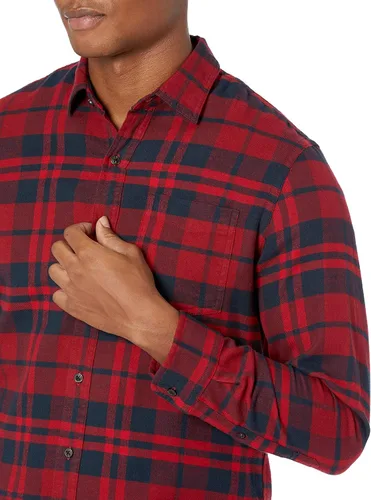 Vista 3 de Tienda Essentials - Camisa de franela para hombre manga larga de corte entallado