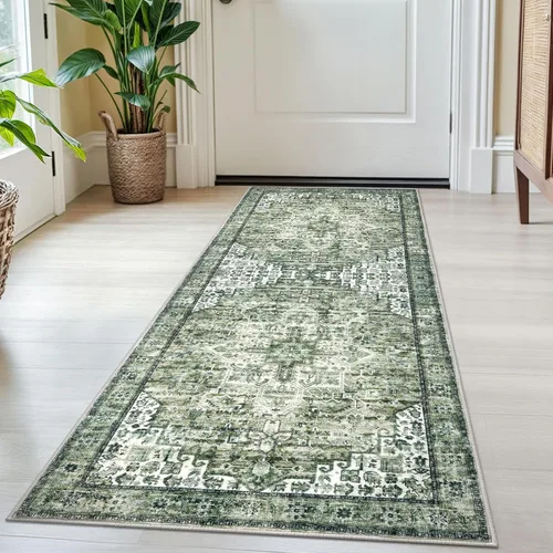 Vista 39 de SIILOOM Alfombra lavable de 2 x 3 pies, alfombra suave color taupe ceniza para entrada, tapete antideslizante para puerta de interior, tapete