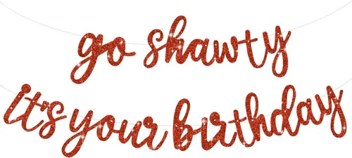 Vista 9 de BEISHIDA Pancarta Black Go Shawty It's Your Birthday de 11.4 pies, SIN BRICOLAJE - Pancarta de Feliz Cumpleaños con Purpurina Tema Hip Hop - Negro