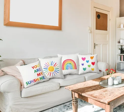Vista 5 de Boho You Are My Sunshine - Almohada de sol arcoíris para niños, decoración de aula de arco iris, almohadas de aula para niños, decoración de esquina