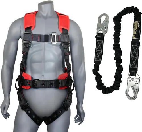 Vista 21 de Kit de arnés de protección contra caídas cómodo AFP Demon – Arnés de seguridad de cuerpo completo OSHA/ANSI PPE para trabajo de construcción