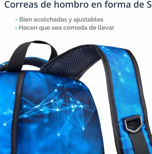 Vista 4 de BLUEFAIRY Mochila infantil para niños, bolsas para libros para primaria, primaria, escuela secundaria, bolsas de libros para adolescentes Azul