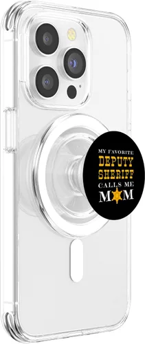 Vista 3 de Insignia de mi alguacil adjunto favorito llama mamá orgullosa PopSockets MagSafe PopGrip para iPhone