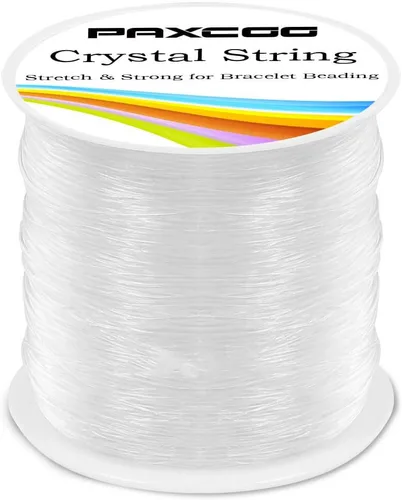 Vista 2 de Paxcoo Cuerda elástica de 0.031 in, cuerda elástica de cristal para pulseras, cuentas y fabricación de joyas (393.7 ft)