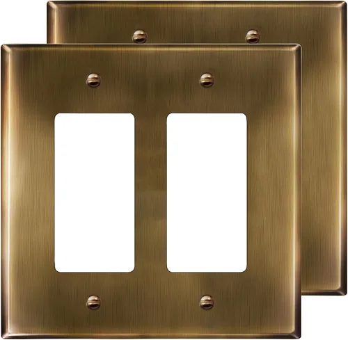 Vista 52 de LIDER Placa decorativa de pared de metal para interruptor o receptáculo, cubierta de salida de acero inoxidable, resistente a la corrosión