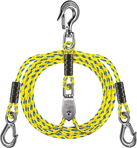 Vista 10 de Dolibest Conector rápido de cuerda de remolque para tubería - Arnés de remolque de barco con gancho de acero inoxidable (rotación 360) - 20 pulgadas