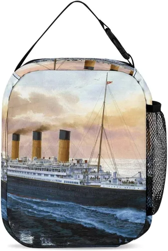 Vista 3 de Retro Titanic Famous Old Historic - Bolsa de almuerzo reutilizable con aislamiento térmico para hombres y mujeres
