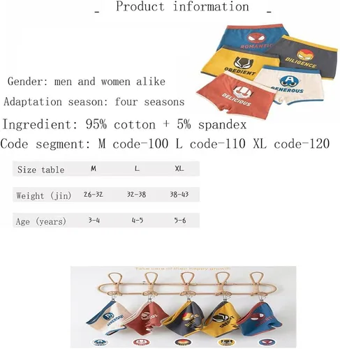 Vista 2 de CLJFLHCC Pantalones para niños, ropa interior con imagen de superhéroe