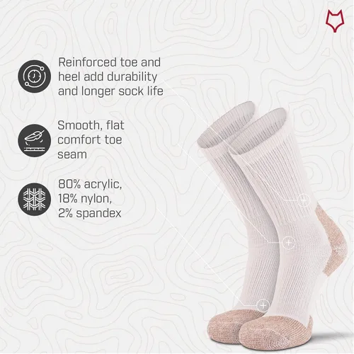 Vista 4 de FoxRiver unisex-adult womens mens Steel -Toe Heavyweight Work Crew Socks (2 Pair Pack)