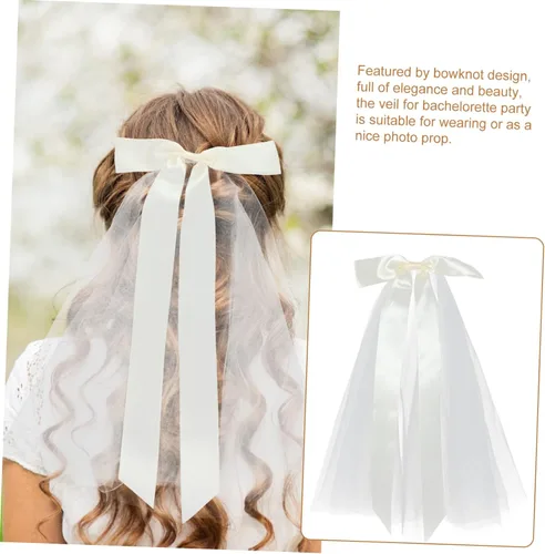 Vista 4 de Beavorty 2pcs Bridal Veil Bride Headpieces for Wedding Head Piece for Wedding Bride Bridal Accessories Travel