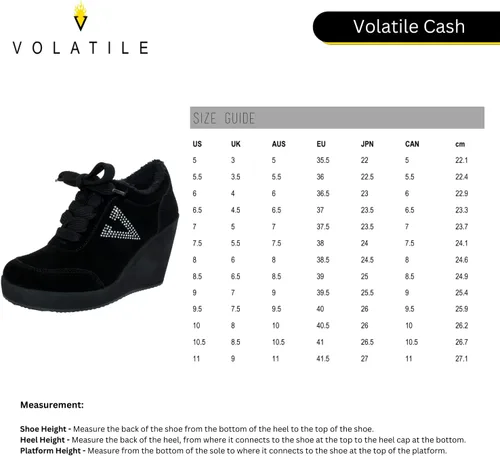 Vista 6 de VOLATILE Cash Fashion - Zapatos deportivos de cuña con plataforma para mujer