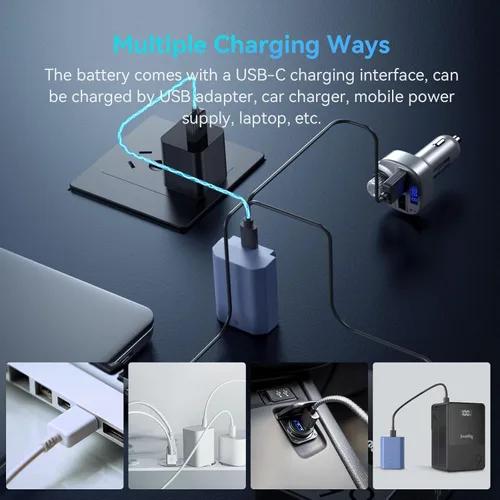 Vista 9 de SmallRig Chager NP-FZ100 de 4 ranuras y batería USB-C NP-FZ100 (paquete de 4)