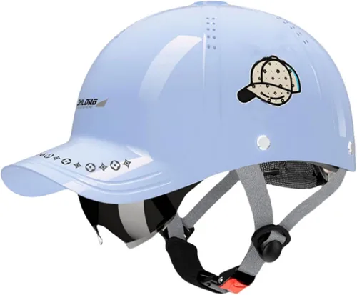 Vista 8 de Casco retro novedoso y genial, gorra de béisbol alemana vintage para motocicleta, casco de cara abierta, para adultos, mujeres y hombres, ciclismo