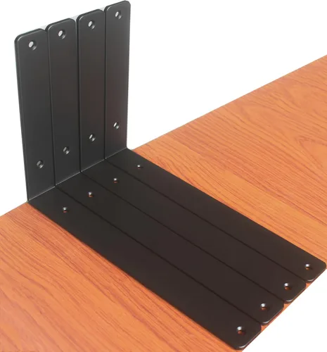 Vista 53 de Paquete de 2 soportes de estante en L de 6 pulgadas de largo x 4 pulgadas de alto x 1.5 pulgadas de ancho, 5 mm de grosor, soportes de estante