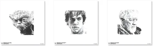 Vista 6 de Trends International Gallery Pops Star Wars: Saga - Paquete de arte de pared de bocetos Jedi Master (3 unidades)