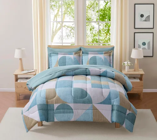 Vista 58 de Sweet Home Collection Juego de edredón de 7 piezas de color sólido para todas las estaciones, manta alternativa de plumón suave y lujosas sábanas