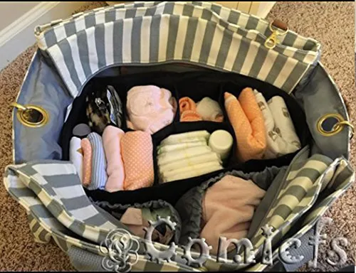 Vista 3 de Comicfs Organizador de inserción de bolsa de pañales para bebé (Dimensiones: 12 X 6.4 X 8 pulgadas, Negro)
